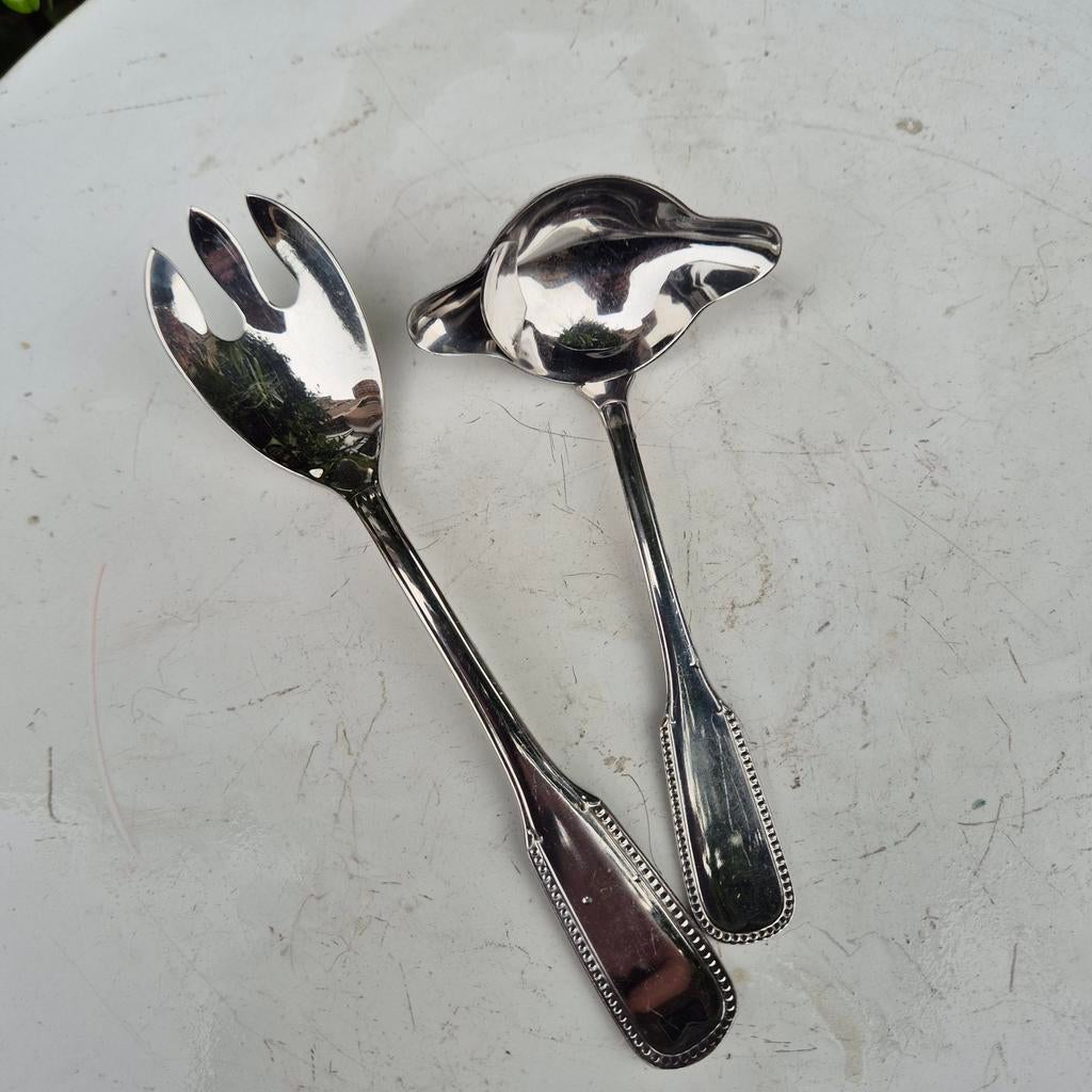 Guy Degrenne, perles 18/10, cuillère à sauce et fourchette à, Enlèvement ou Envoi