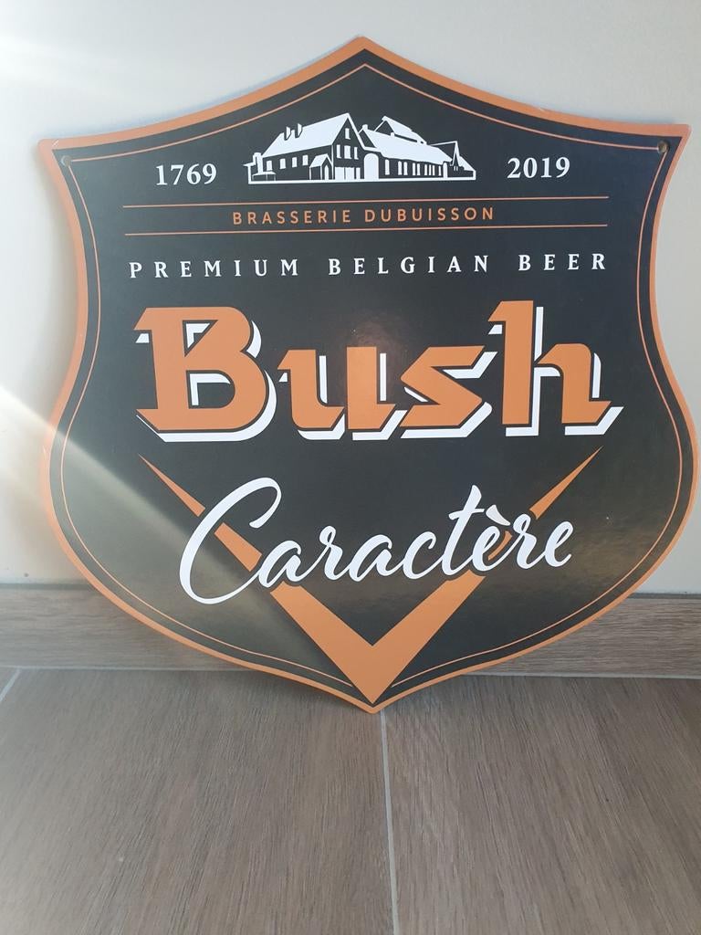 Karton Reclamebord - Bush Caractère -, Ophalen of Verzenden, Gebruikt, Reclamebord