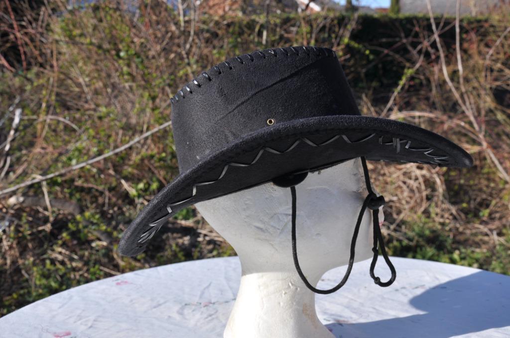 chapeau western  noir, Enlèvement ou Envoi, Comme neuf, 58 ou 59 cm (L, 7¼ ou ⅜ pouces), Chapeau