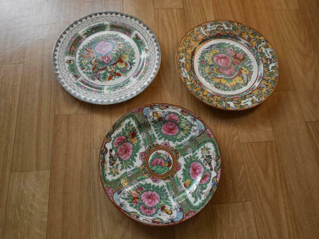 3 ASSIETTES CHINOISES EN PORCELAINE, Enlèvement ou Envoi