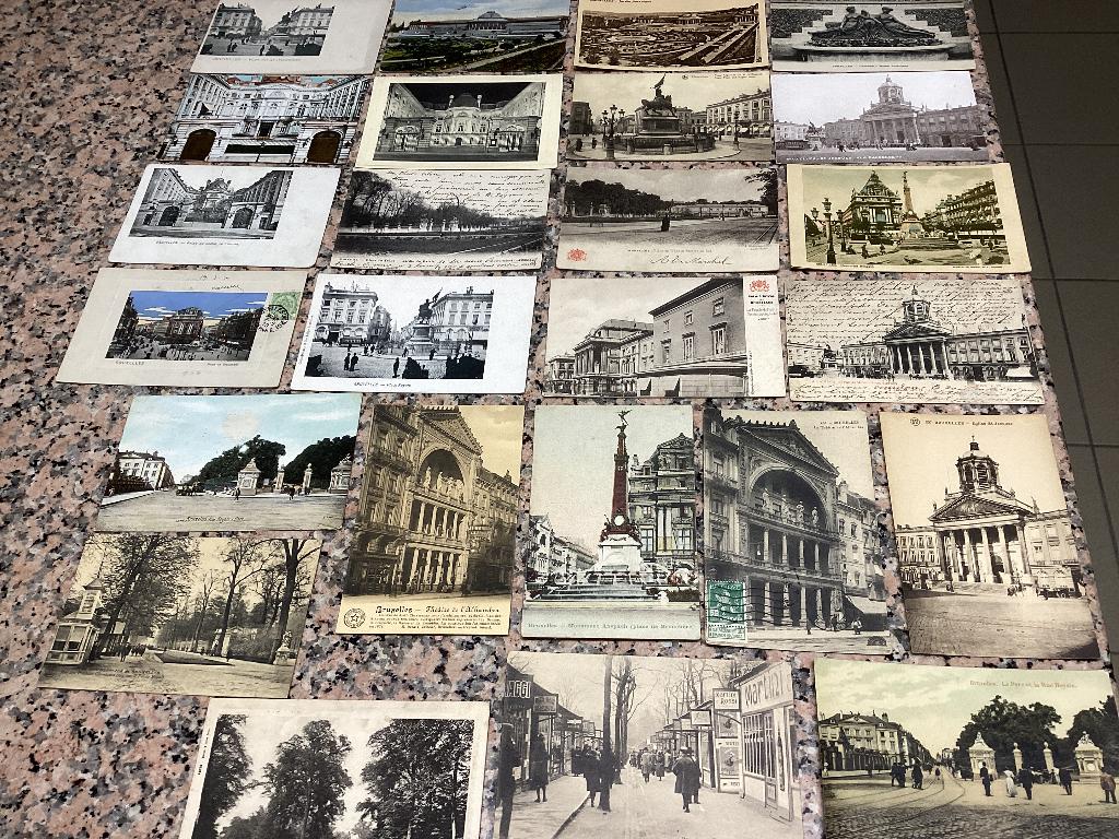 Lot de 25 cartes postales anciennes BRUXELLES, Enlèvement ou Envoi, Avant 1920, Affranchie, Bruxelles (Capitale)