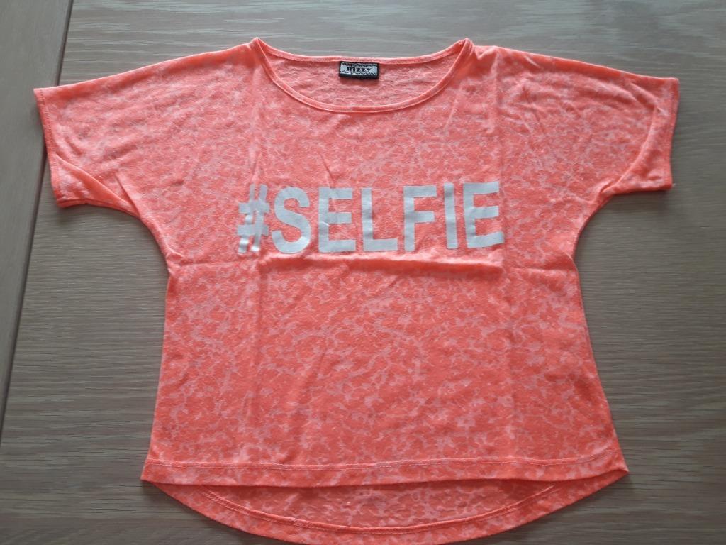 T-shirt rose-orange Bizzy 164, Enlèvement ou Envoi, Chemise ou À manches longues, Comme neuf, Bizzy