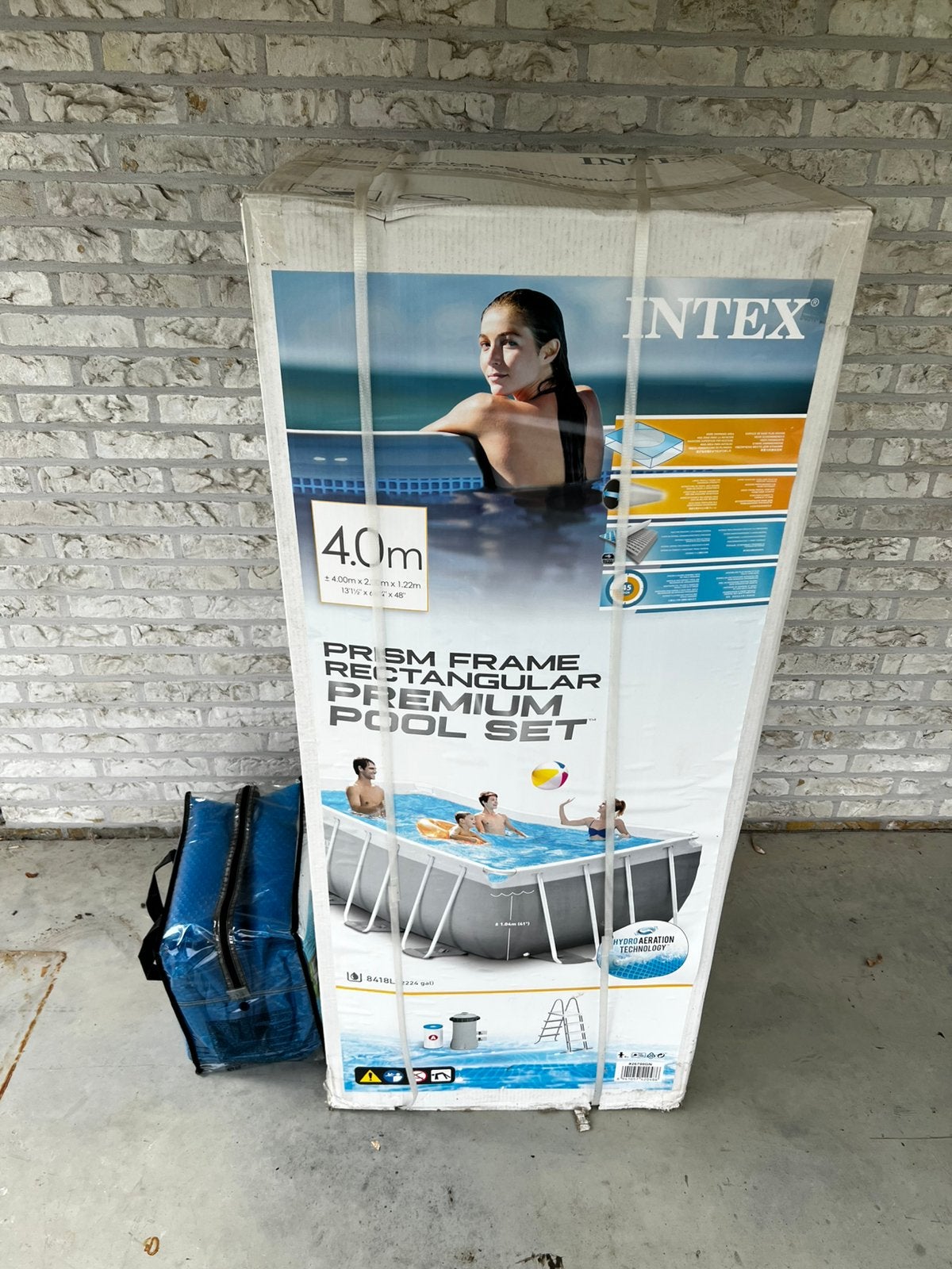 Nieuw : Intex prism frame premium poolset 4x2x1,22, 200 tot 300 cm, Nieuw, Opzetzwembad, 200 tot 400 cm