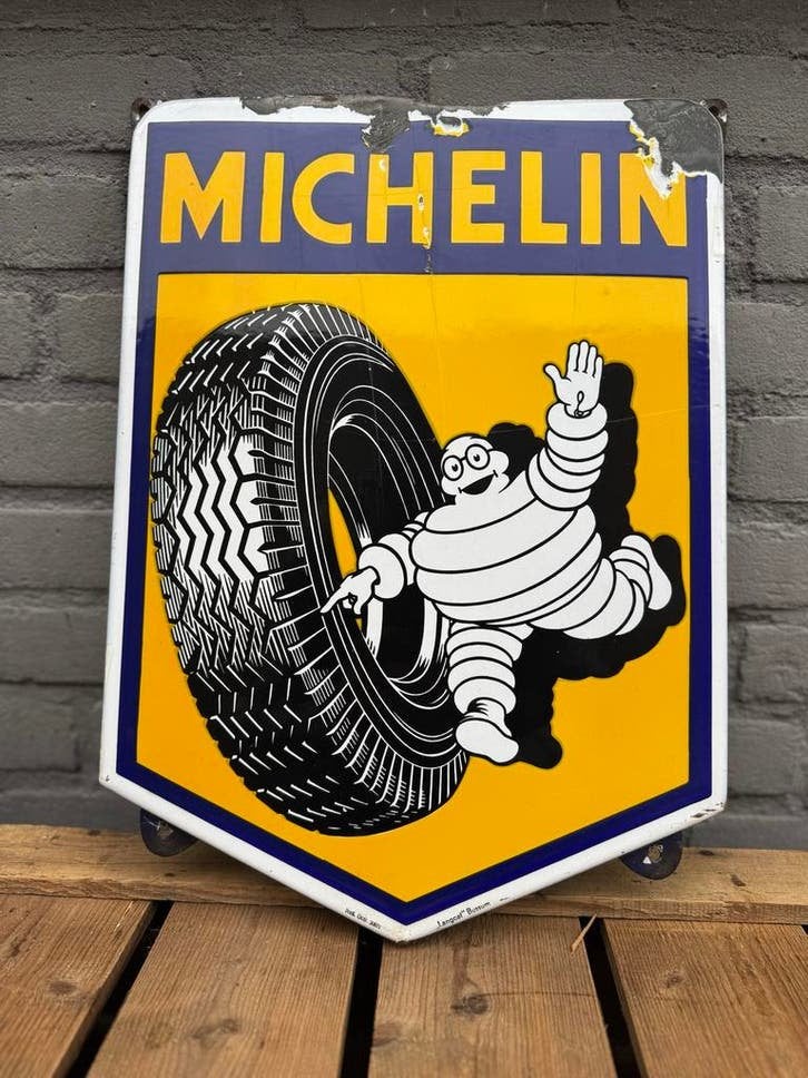 Vintage Michelin Emaille Reclamebord