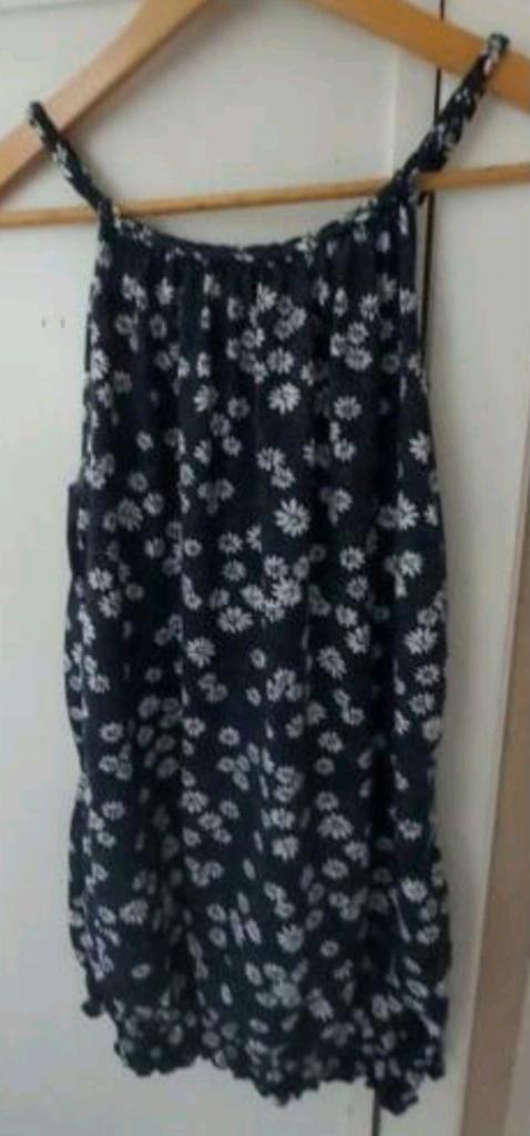 Stretch topje met margrietjes large., Kleding | Dames, Jumpsuits, Blauw, Maat 42/44 (L), Ophalen of Verzenden, Zo goed als nieuw