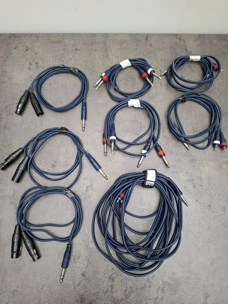 Lot 8x dap geluidkabels xlr , jack , rca, Ophalen