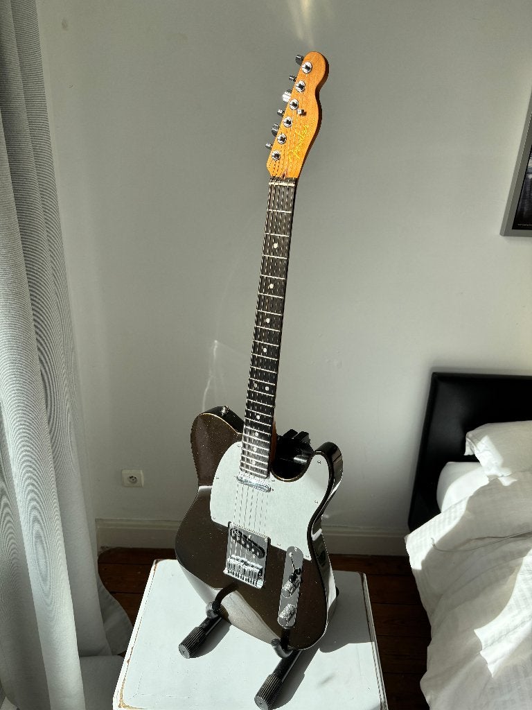 Fender american Ultra II Tele EB TXT Texas Tea, Ophalen, Zo goed als nieuw, Solid body, Fender