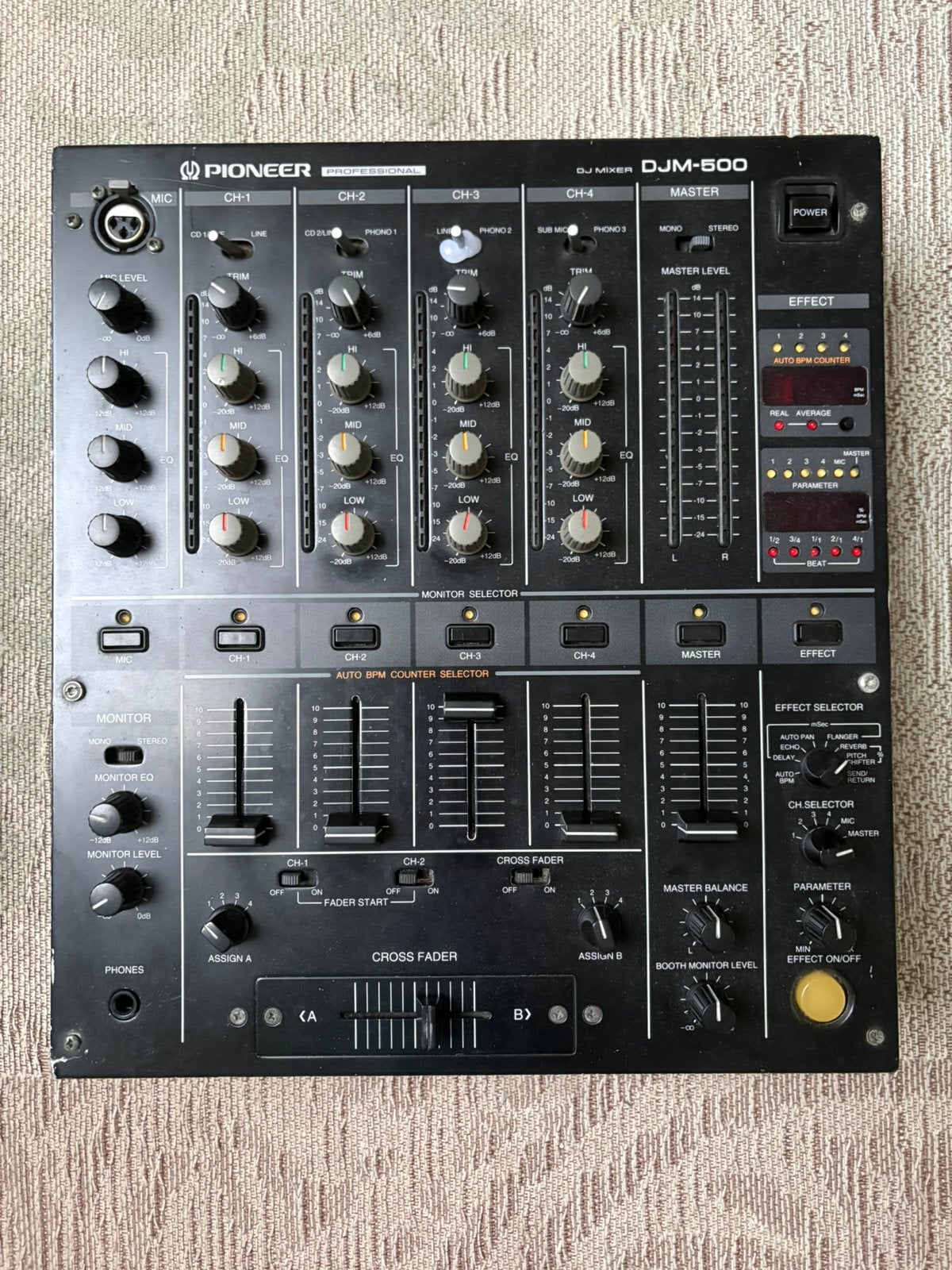 Pioneer DJM-500 4 kanaals mixer DJM500 effects BPM CDJ XDJ, Muziek en Instrumenten, Ophalen of Verzenden, Gebruikt, Minder dan 5 kanalen