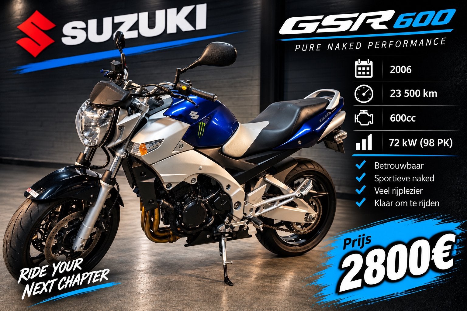 Suzuki GSR 600, Motoren, 4 cilinders, Motorrijbewijs A, Particulier, Meer dan 35 kW