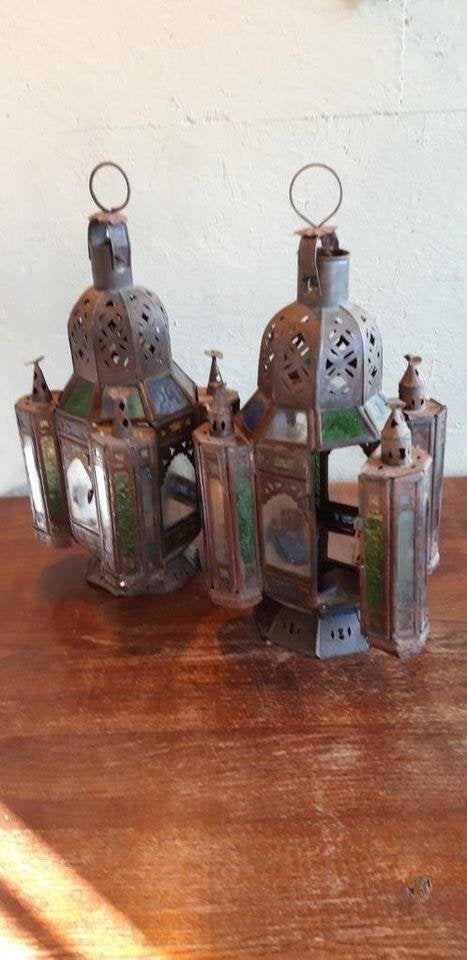 Vintage koppel Marokkaanse lantaarns Midden 20ste eeuw, Antiek en Kunst, Curiosa en Brocante, Ophalen of Verzenden