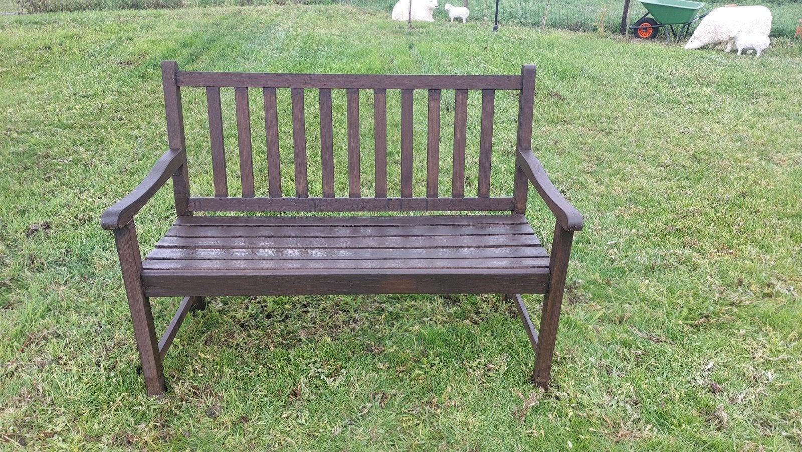 Teak bankje 120cm volledig als nieuw, Ophalen of Verzenden