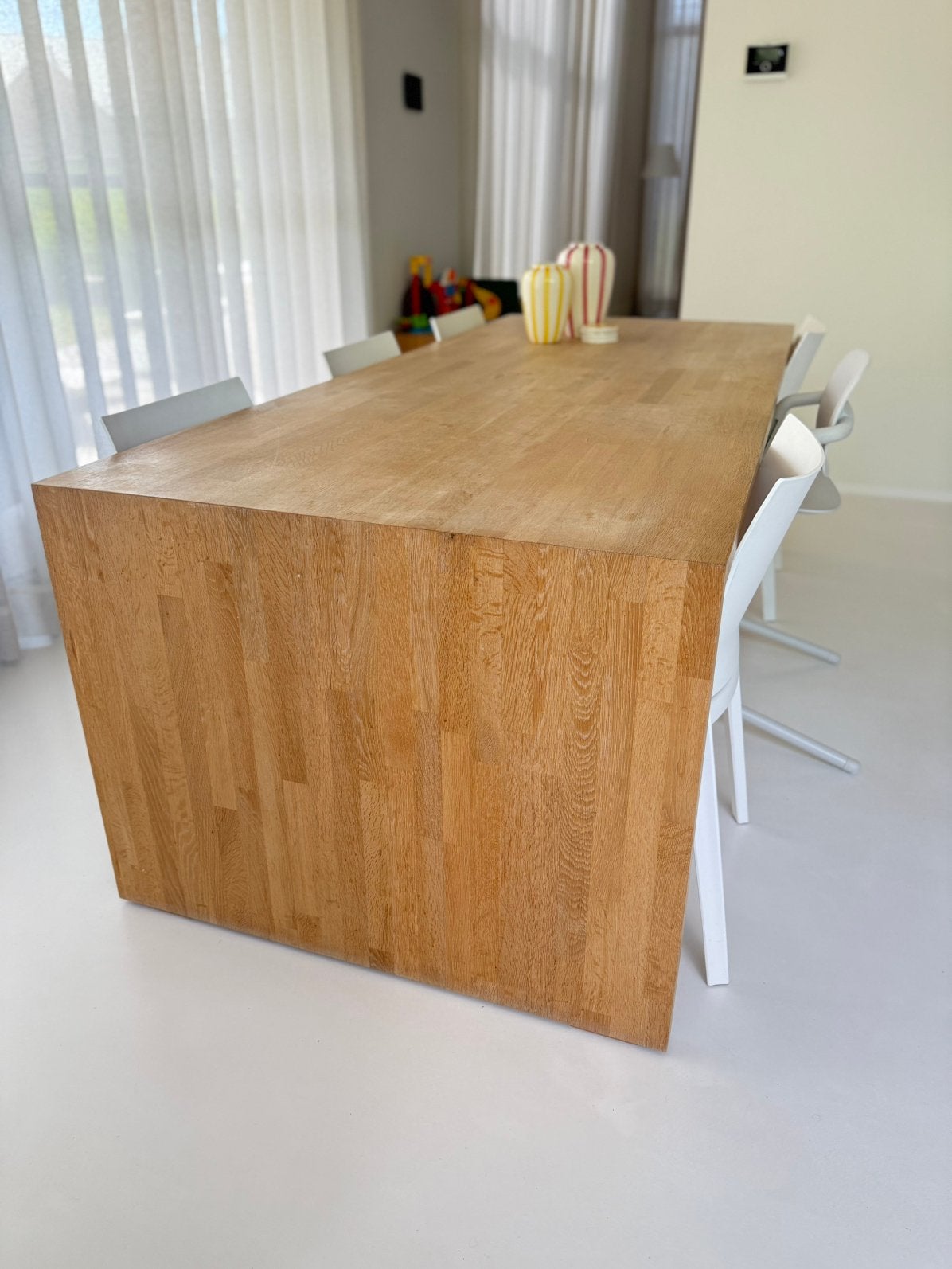 Prachtige eiken design eettafel, Enlèvement, Comme neuf