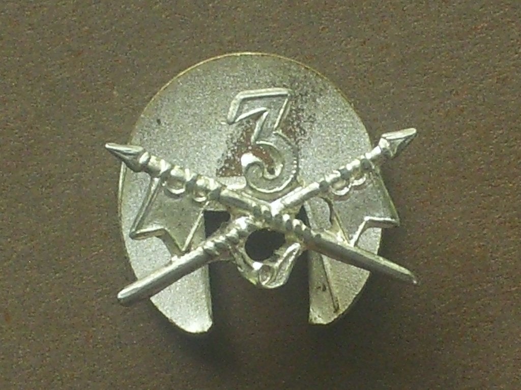 Épinglette van Malderen de Cavalerie belge 3eme Lanciers, Envoi, Armée de terre, Emblème ou Badge