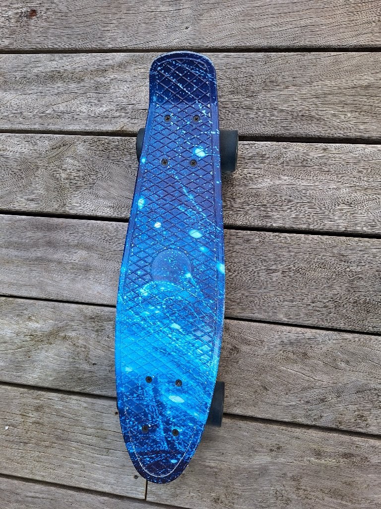 22" (55,9 cm) cruiser skateboard, galaxy patroon, LED-wielen, Ophalen, Gebruikt, Skateboard