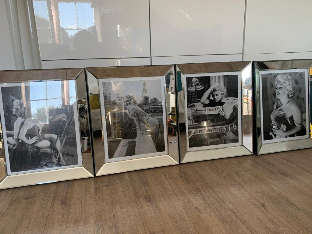 4 mooie spiegelkaders met Marilyn Monroe, Enlèvement, Comme neuf
