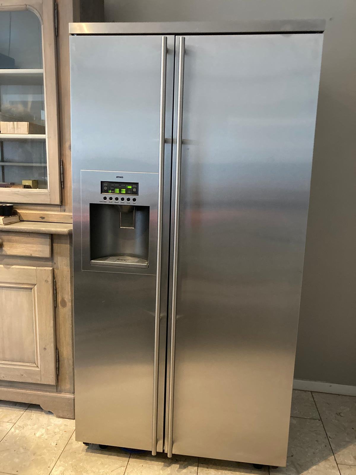 Prachtige zilverkleurige Amerikaanse koelkast met vriezer, Electroménager, 160 cm ou plus, Enlèvement, Utilisé, 60 cm ou plus