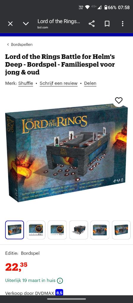 Bordspel lord of thé rings, Hobby en Vrije tijd, Gezelschapsspellen | Bordspellen, Een of twee spelers, Ophalen, Nieuw