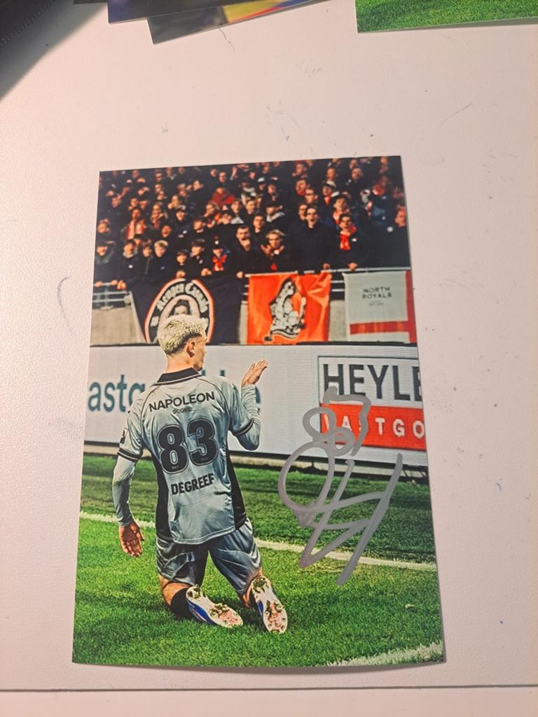 Gesigneerde foto Tristan Degreef, Verzamelen, Sportartikelen en Voetbal, Ophalen of Verzenden, Nieuw
