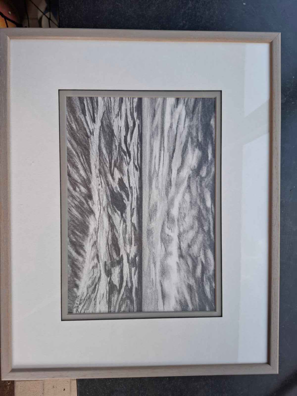 Zeezicht potloodtekening, Antiek en Kunst, Ophalen