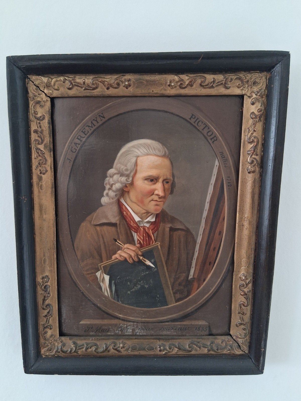 portrait de M. Garemyn, huile sur panneau, Portrait ou Personnes, Peinture à l'huile, Panneau, Signé