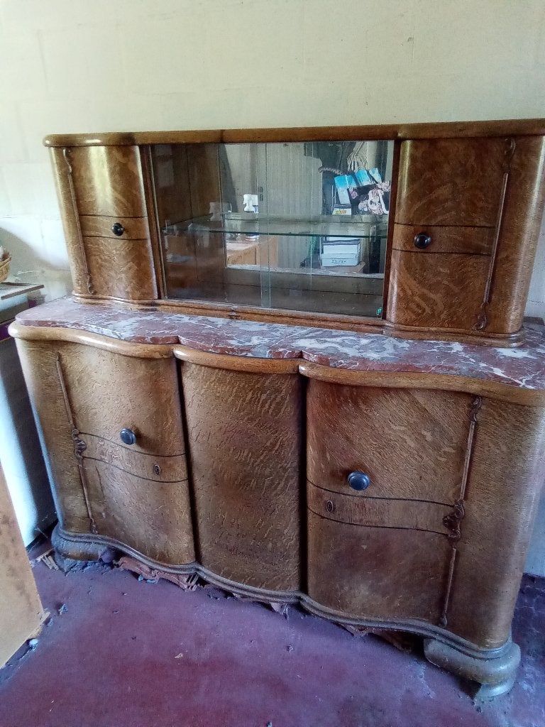 Armoire gratuite vieille de 100 ans avec dessus en marbre., 25 à 50 cm, 150 à 200 cm, Enlèvement, Utilisé
