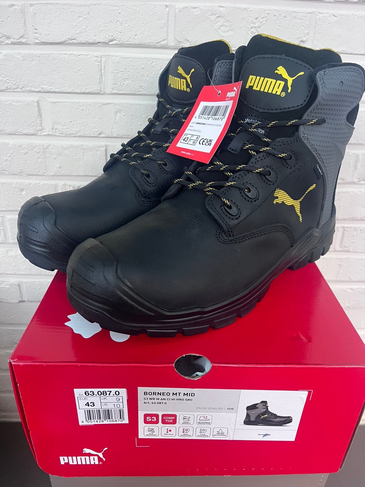 NIEUW Puma Safety Borneo MT Mid werkschoenen Maat 43, Doe-het-zelf en Bouw, Veiligheidskleding, Ophalen of Verzenden, Nieuw