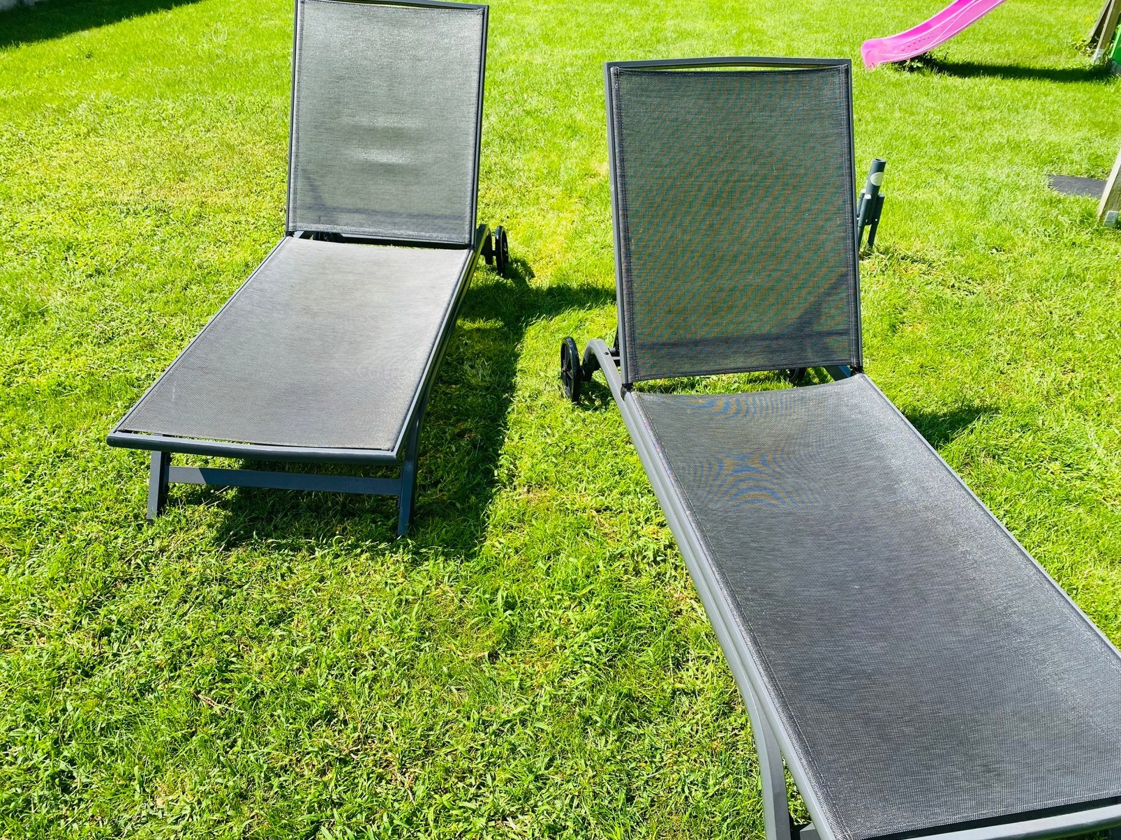 2 ligbedden, kwalitatief, aluminium, Tuin en Terras, Ophalen, Zo goed als nieuw, Aluminium
