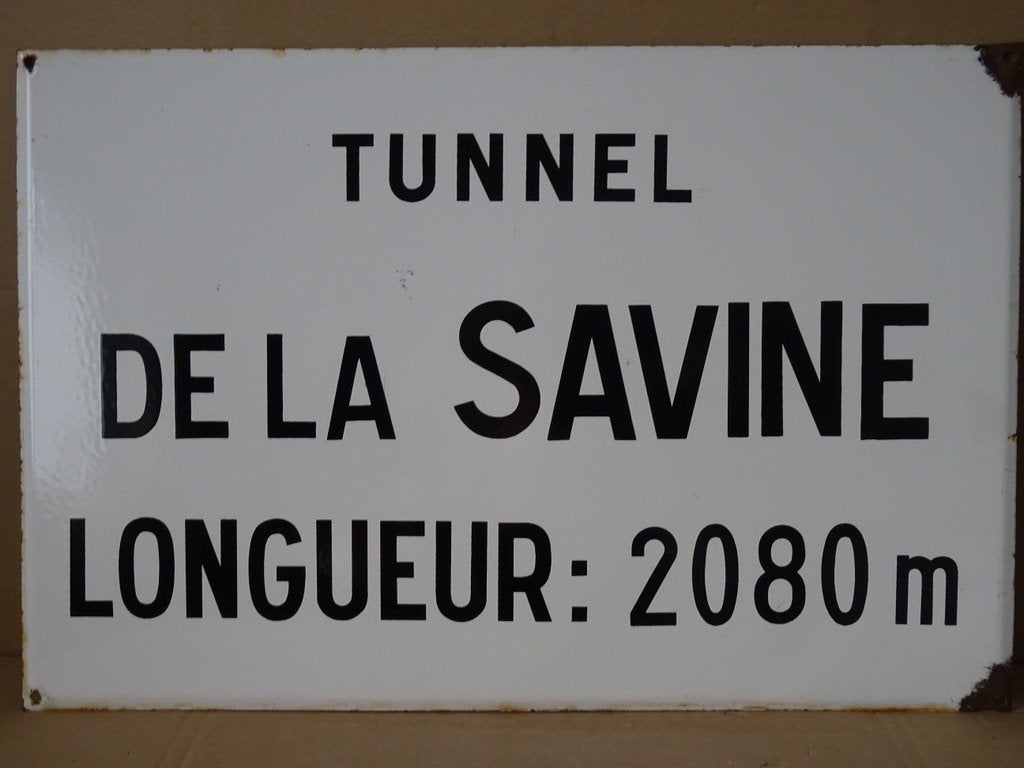 Panneau émaillée vintage 60x40 Tunnel de la Savine longueur, Enlèvement ou Envoi