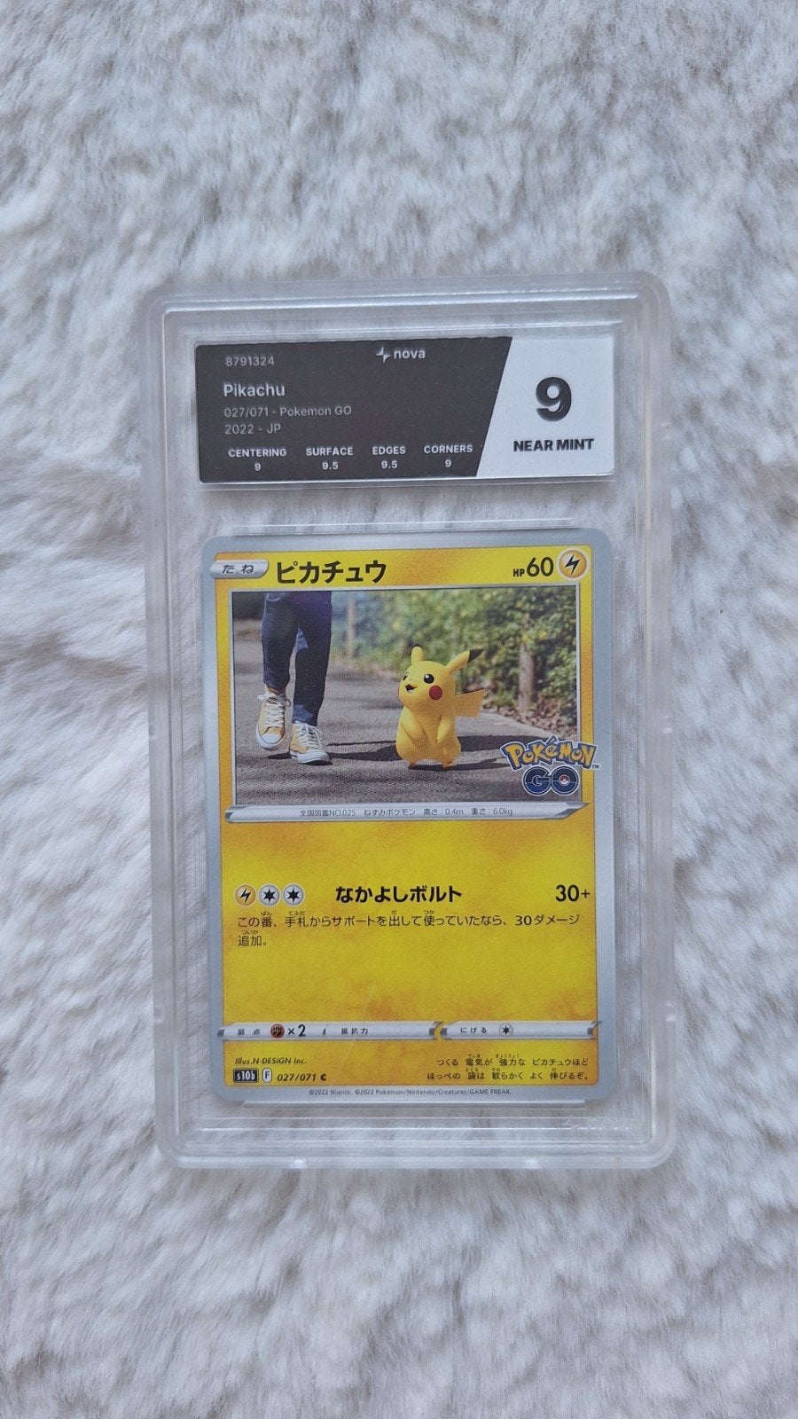 Carte Pokémon Pikachu Japonaise Gradée Nova 9, Enlèvement ou Envoi, Neuf, Cartes en vrac