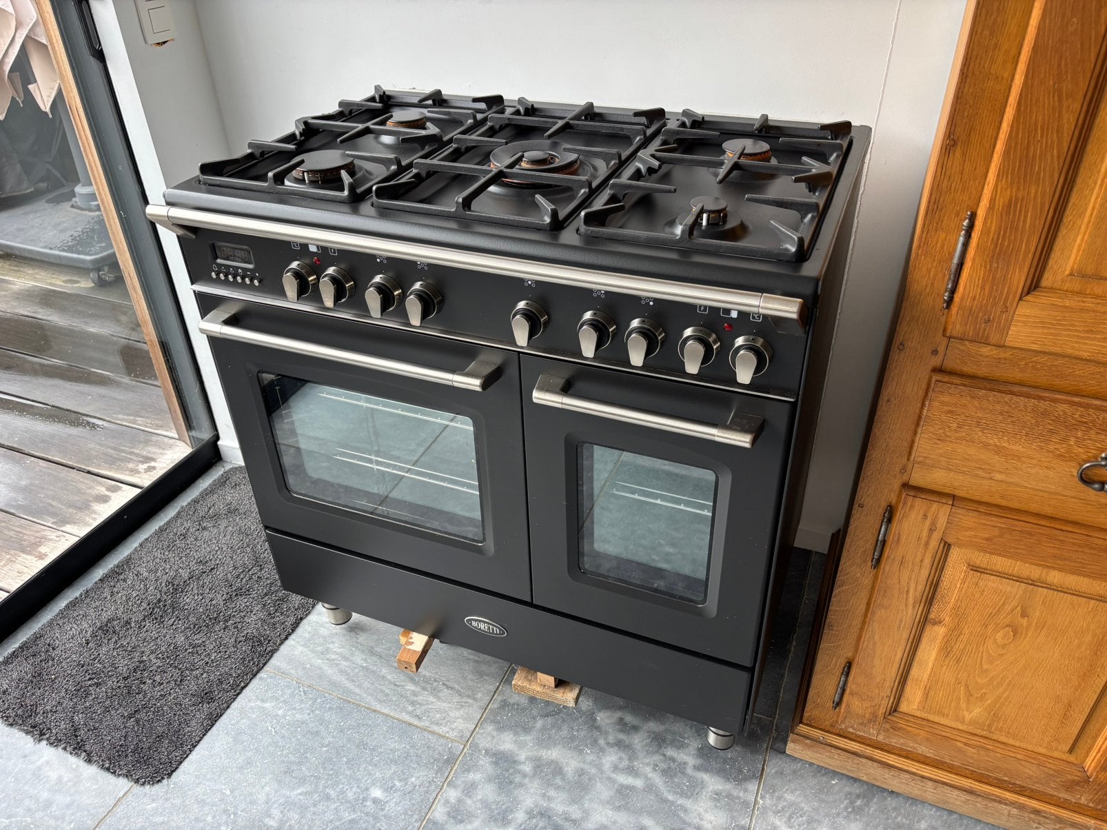Gasfornuis Boretti dubbele oven, Elektronische apparatuur, Fornuizen, Ophalen, Gebruikt, 60 cm of meer, Gas