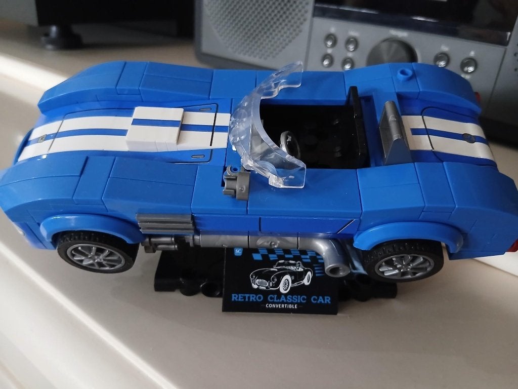 Klassieke Blauwe Retro-Stijl Sportwagen Bouwstenen, Verzamelen, Overige Verzamelen, Ophalen of Verzenden, Nieuw