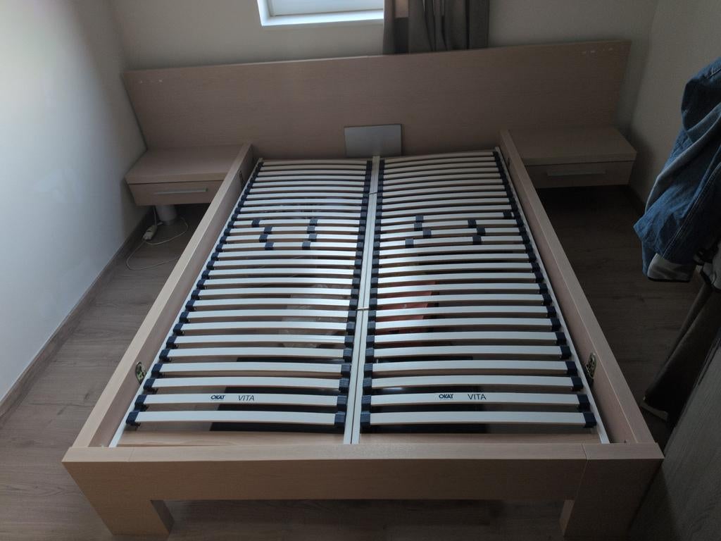 Lit pour 2 personnes, Neuf, Brun, Enlèvement, 200 cm