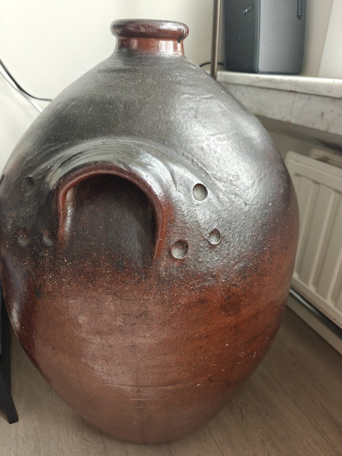 Grote Franse olijfolie kruik, Maison & Meubles, Accessoires pour la Maison | Vases, Marron, Convient pour fleurs séchées, Enlèvement