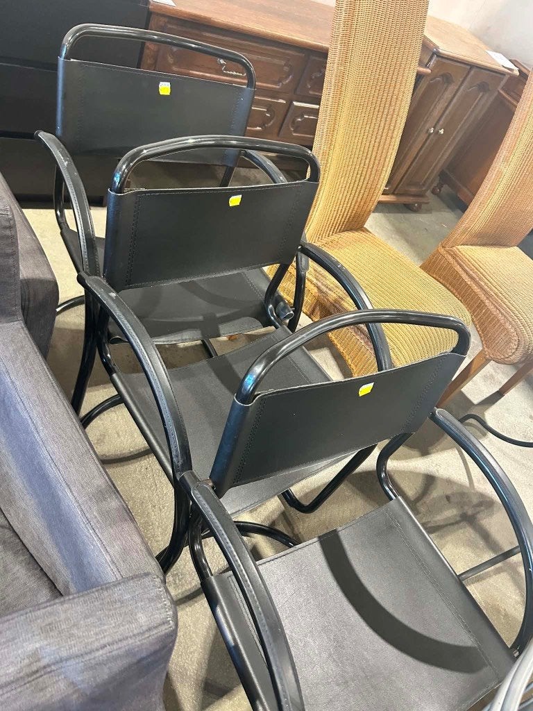 3 zwarte stoelen, Enlèvement, Utilisé, Noir, Trois