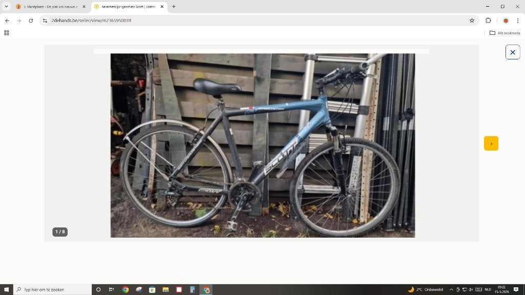 herenfiets Scott /kotfiets/stadsfiets/stationfiets, Gebruikt, Velgrem, Versnellingen, Ophalen