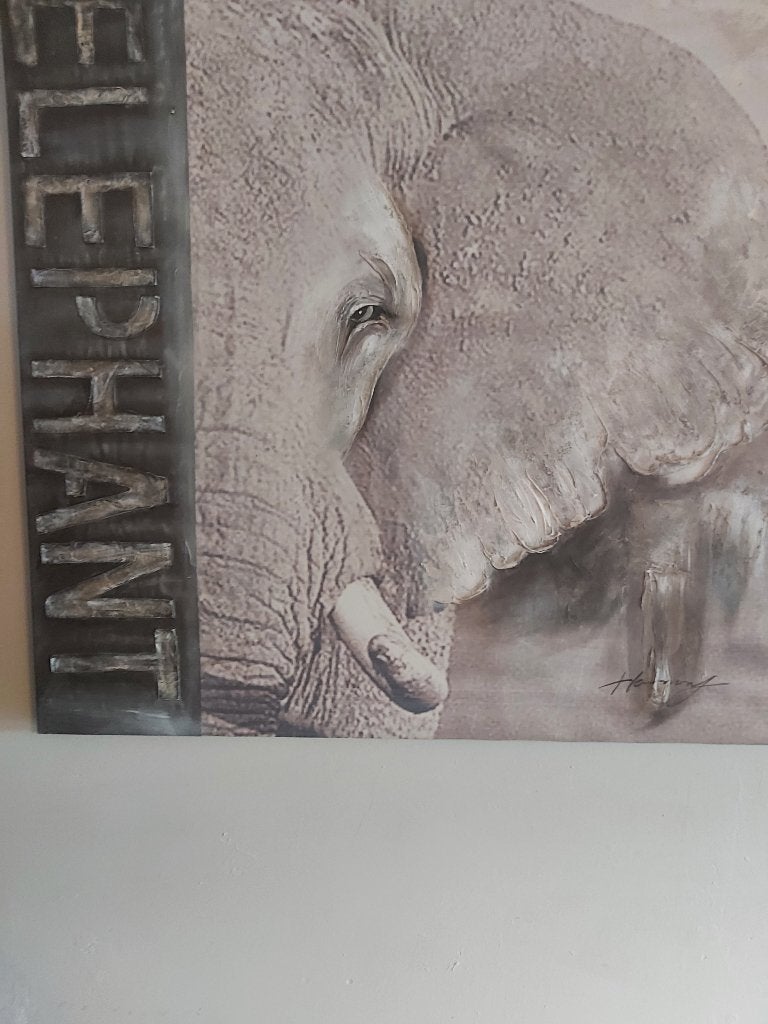 Kunstwerk, schilderij olifant, Huis en Inrichting, Woonaccessoires | Schilderijen, Tekeningen en Foto's, Ophalen, Gebruikt, Schilderij
