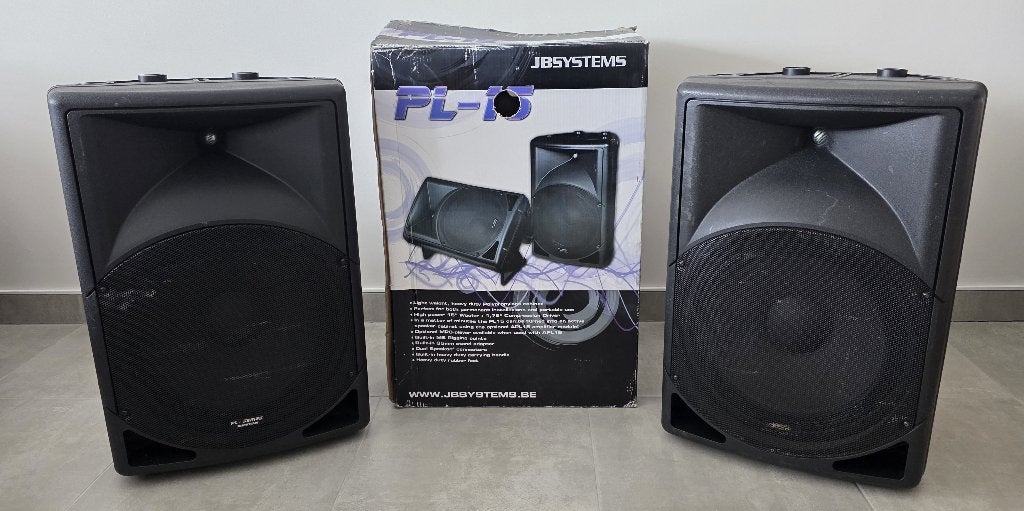JB Systems speakerset (APL-15 Actief + PL-15 Passief), Audio, Tv en Foto, Ophalen, Gebruikt, Audio