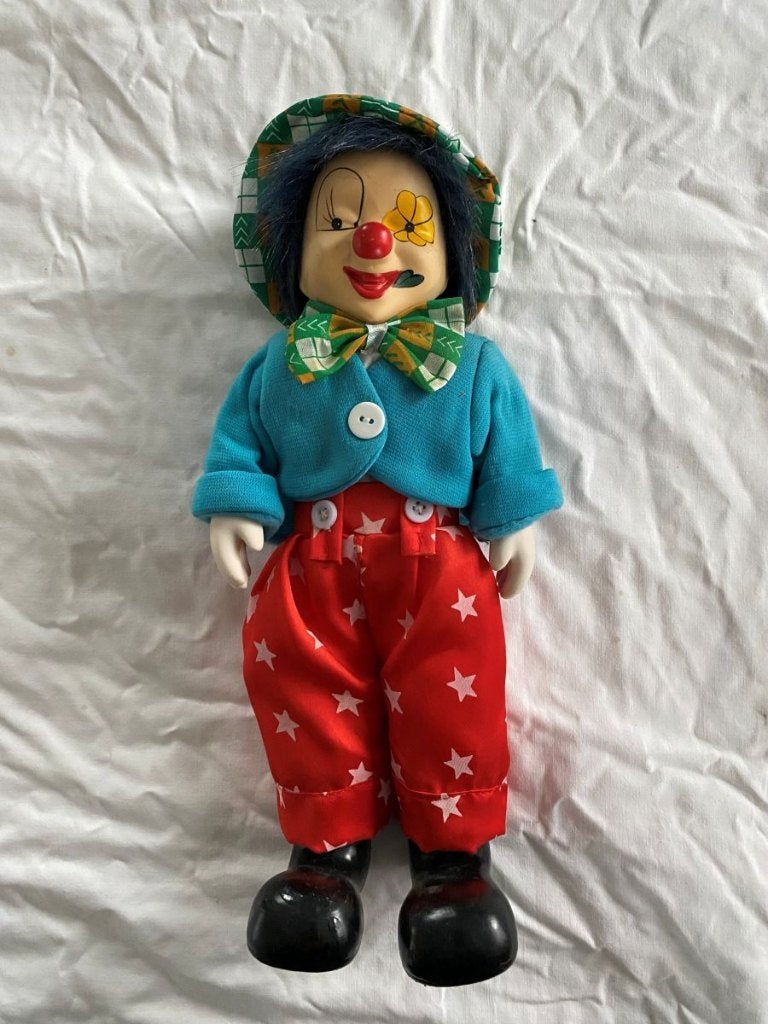 Vintage Muzikale Porseleinen Clownpop – Met Opwindmechanisme, Ophalen