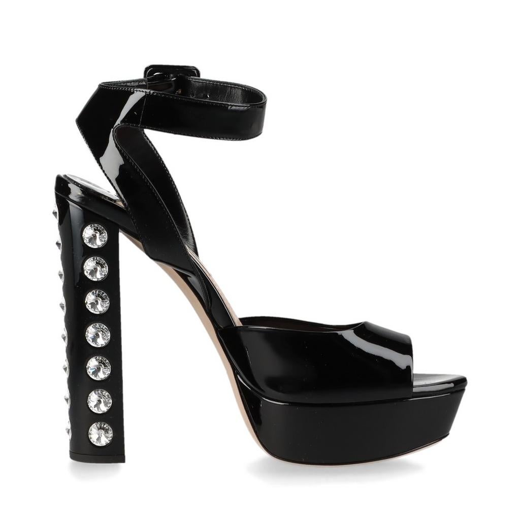 Miu Miu 37 sandalen, Verzenden, Zwart, Miu miu, Zo goed als nieuw
