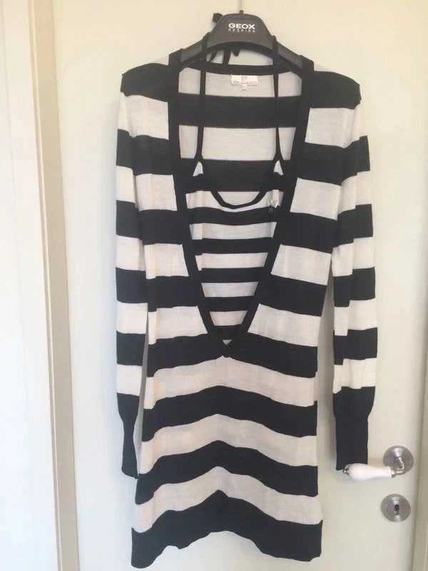 Cardigan long, rayé noir/blanc cassé, Only, M, Vêtements | Femmes, Pulls & Gilets, Enlèvement ou Envoi, Porté, Blanc