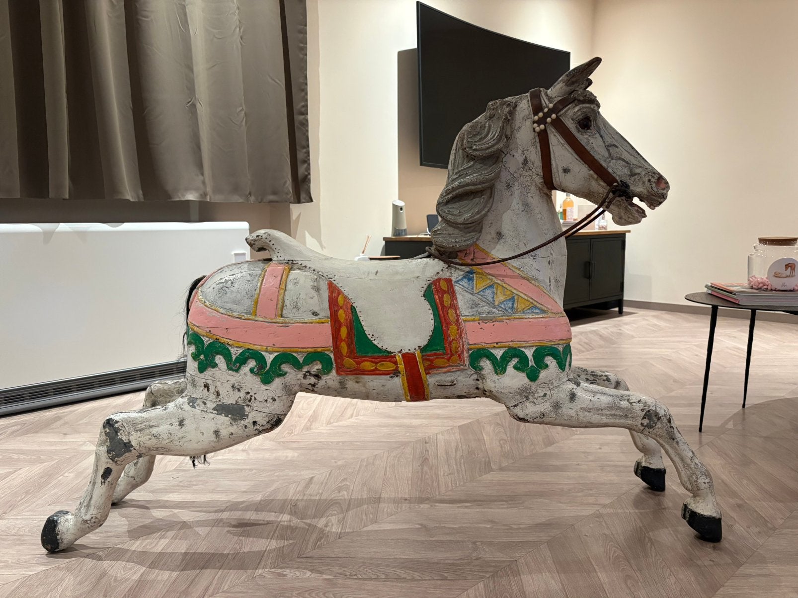 Origineel Friedrich Heyn carrousel paard ca. 1890, Enlèvement
