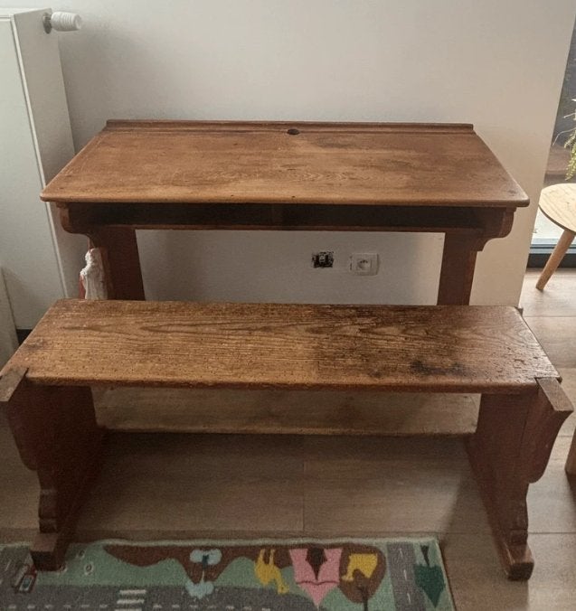 Houten Schoolbank, Ophalen, Gebruikt