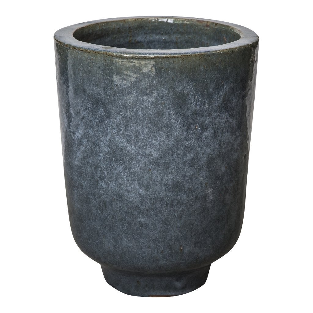 Keramiek geglazuurde VAAS BLOEMPOT terracotta H60 Blauwgrijs, Tuin en Terras, Bloempotten, Nieuw, Terracotta, Binnen, Balkon, Tuin