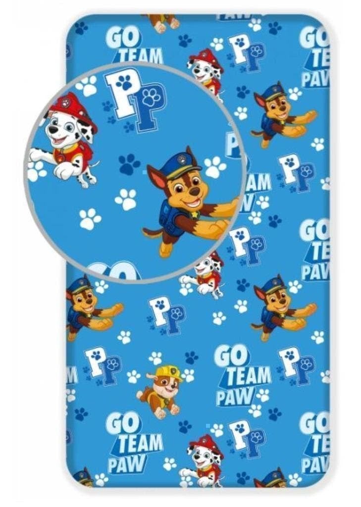 Paw Patrol Hoeslaken 90x200 cm - Blauw - Katoen, Blauw, Hoeslaken of Sloop, Eenpersoonsbed, Nieuw