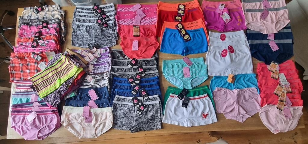 PARTIJ NIEUW Meisjes ondergoed 118 stuks - 8 tm14 Jaar, Kinderen en Baby's, Ophalen of Verzenden, Nieuw, Meisje, Nacht- of Onderkleding