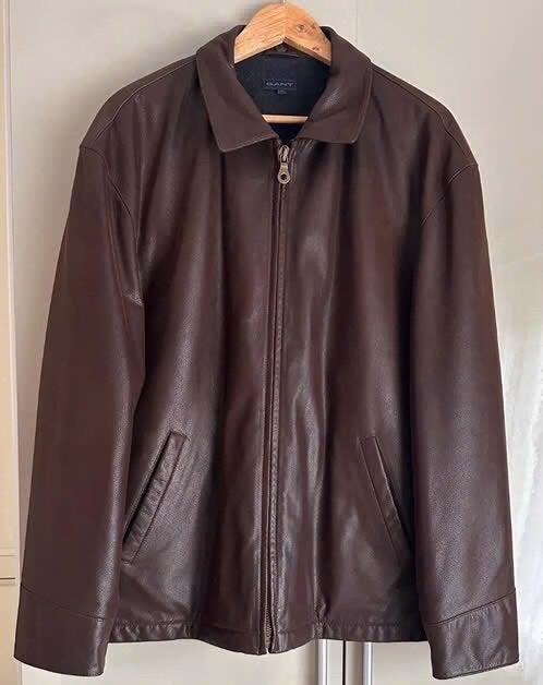 Gant leren heren Jack, Kleding | Heren, Maat 52/54 (L), Bruin, Ophalen of Verzenden, Zo goed als nieuw