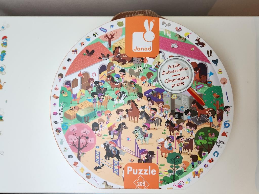 Janod zoekpuzzel paarden 208 st (vanaf 6 jaar) in koffertje, Ophalen, Gebruikt
