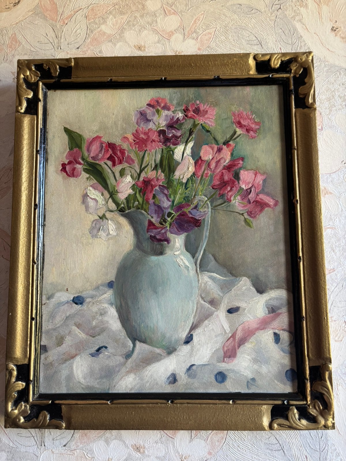 Schilderij bloemen, Antiek en Kunst, Ophalen, Bloemen