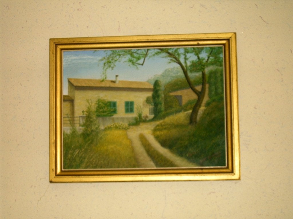 Belle peinture rurale - cadre en bois, Enlèvement ou Envoi, Peint à la main, Paysage
