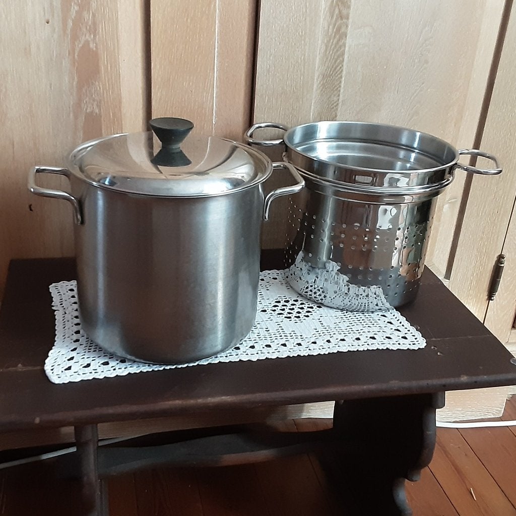 Kwaliteit zware kookpot D21cm + pastakoker, Geschikt voor inductie, Ophalen of Verzenden, Inox